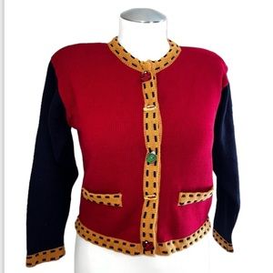 🎉HP🎉Vintage The Eagle’s Eye Hand-Knit Cardigan